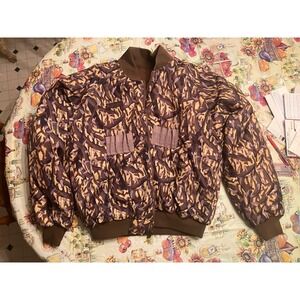 Vintage 1995 Columbia Delta Marsh Reversible Bomber Jacket Size L Hunting Camo